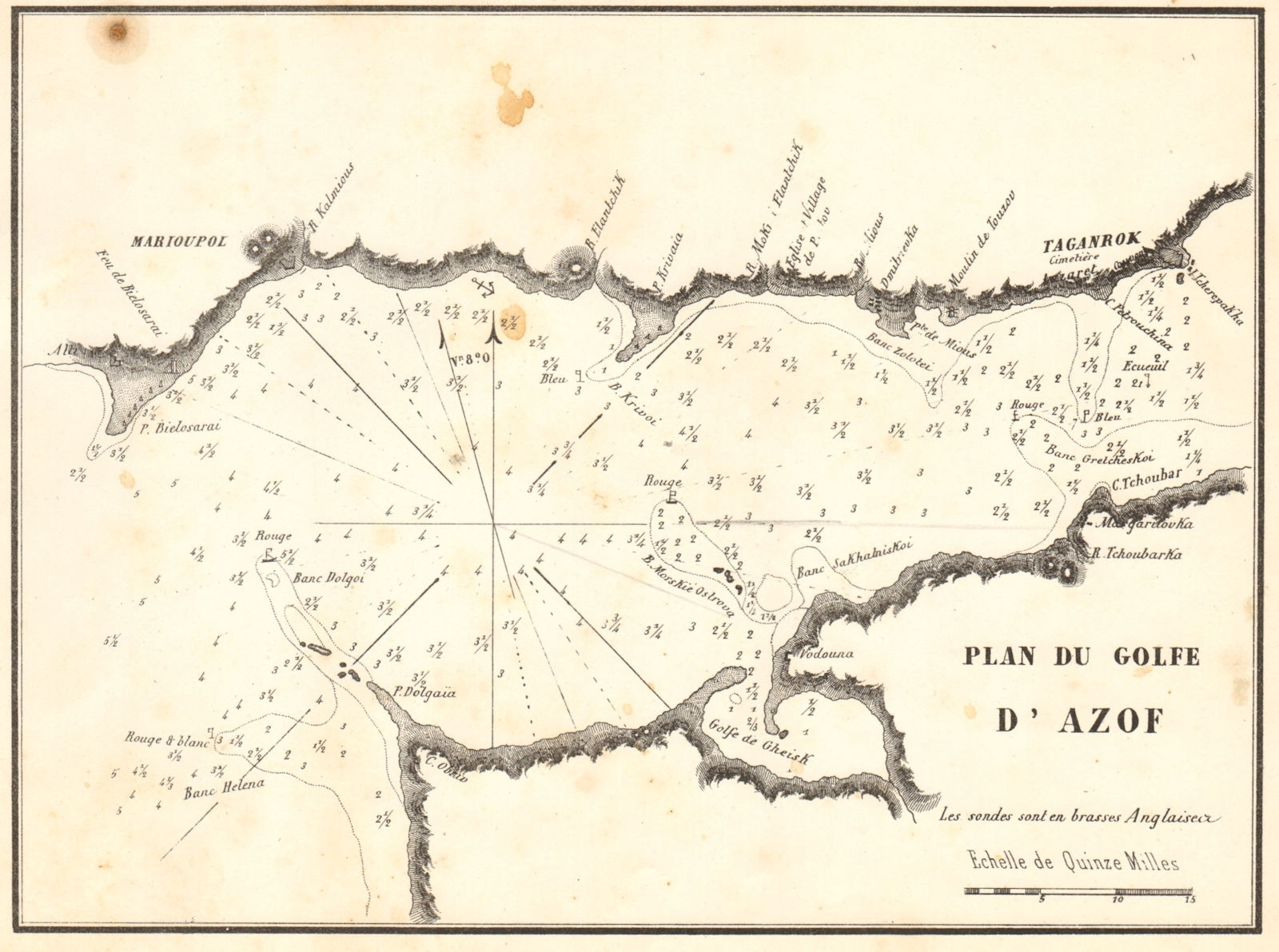 Gulf of Azov. 'Plan du Golfe d'Azof'. Russia Ukraine Mariupol. GAUTTIER 1854 map