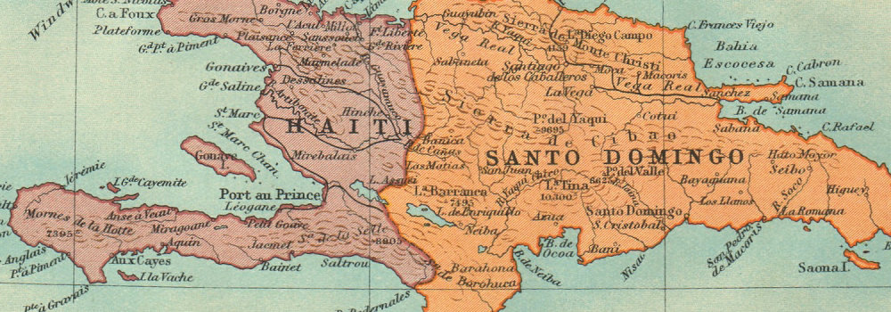 Haiti & Santo Domingo Dominican Republic Vintage map 1931 HISPANIOLA 