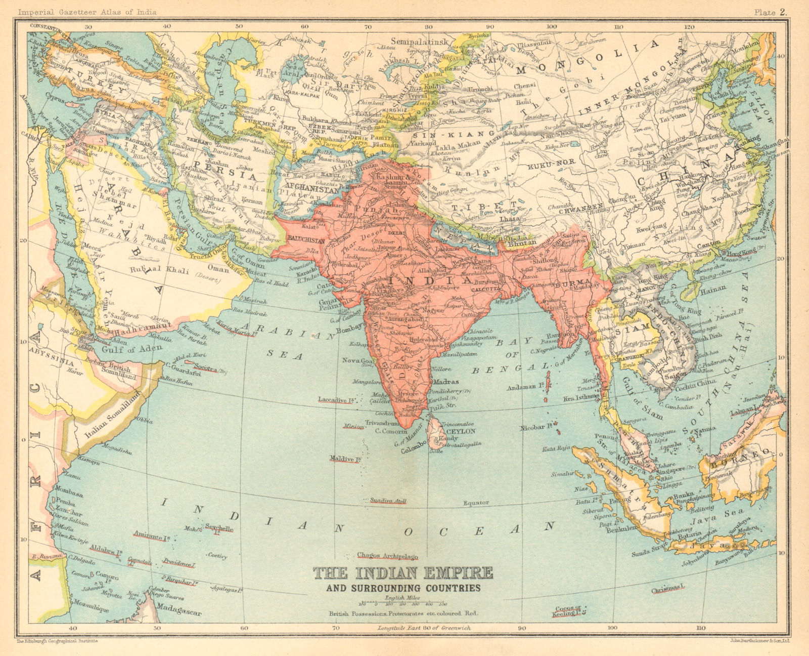 Associate Product South Asia. British India including Burma Pakistan Bangladesh 1931 old map