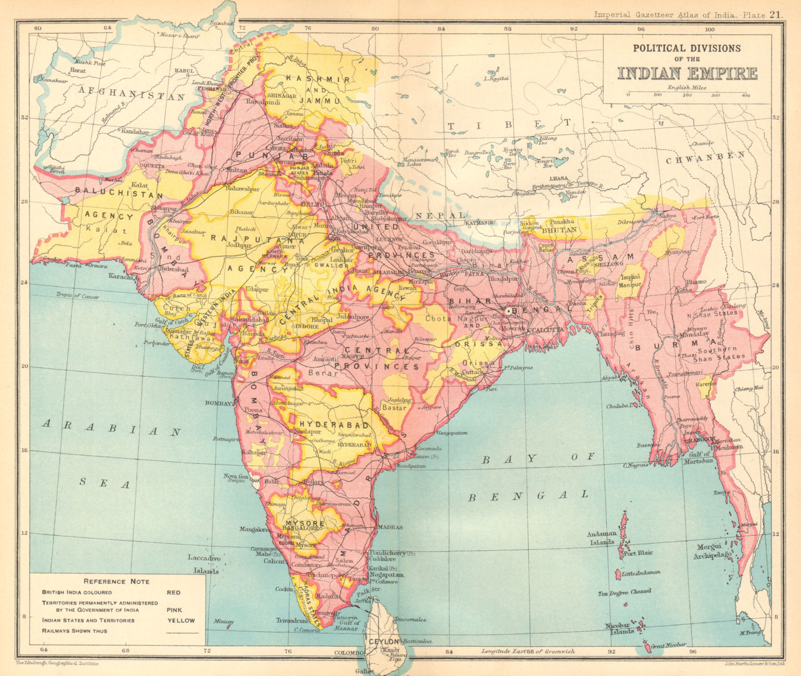Associate Product BRITISH INDIA Political Divisions. Indian states 1931 old vintage map chart