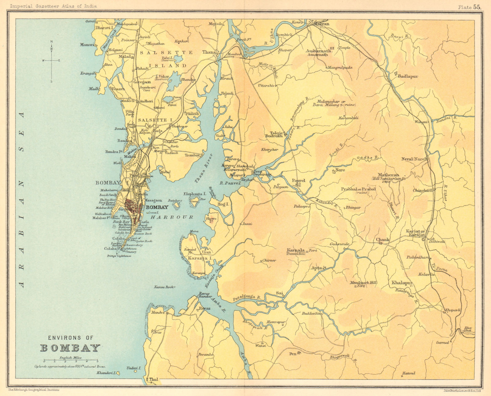 Bombay / Mumbai city & environs. Maharashtra. Salsette. British India 1931 map