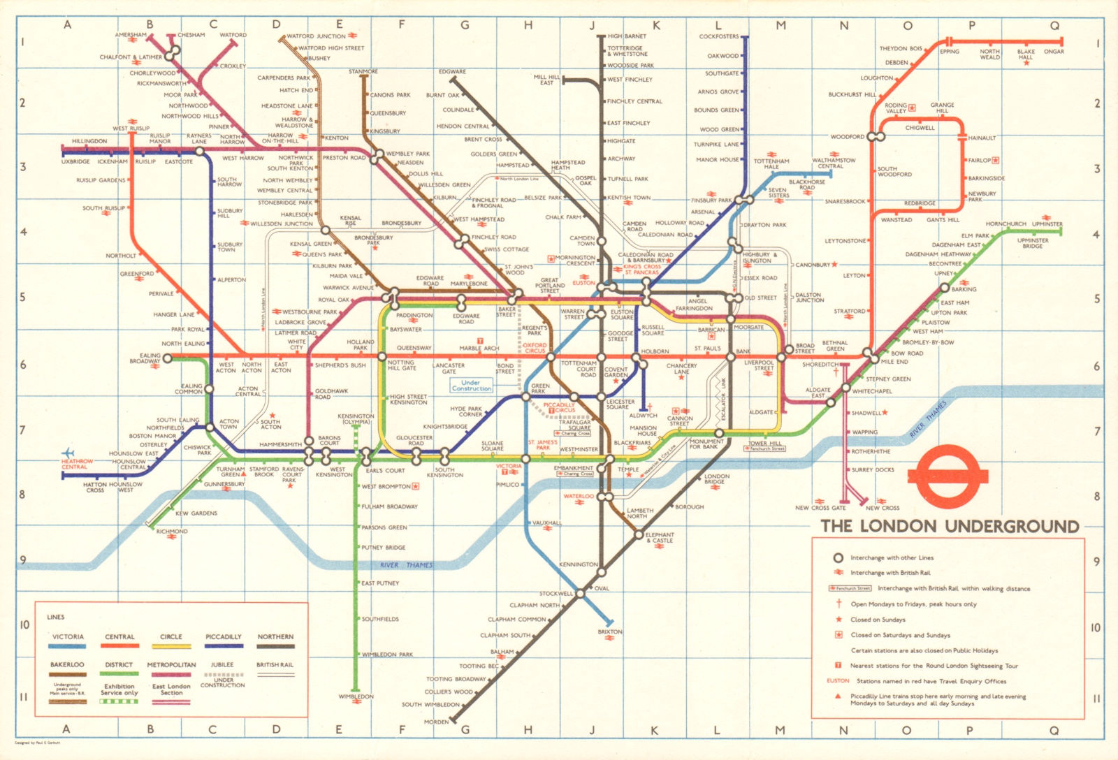 Associate Product LONDON UNDERGROUND tube map plan. Jubilee line u/ construction. GARBUTT #2 1978