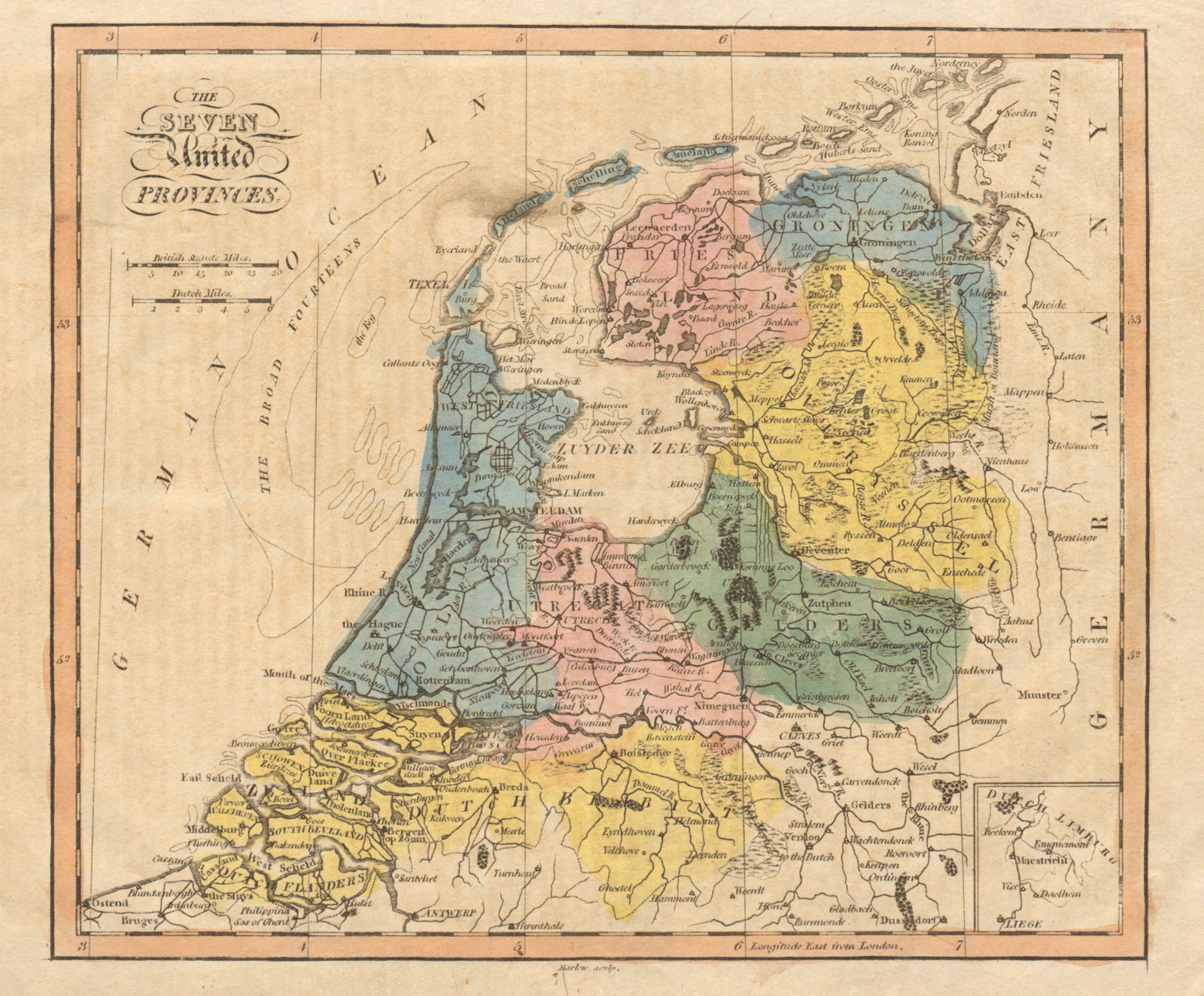 The Seven United Provinces. Netherlands. James BARLOW c1740 old antique map
