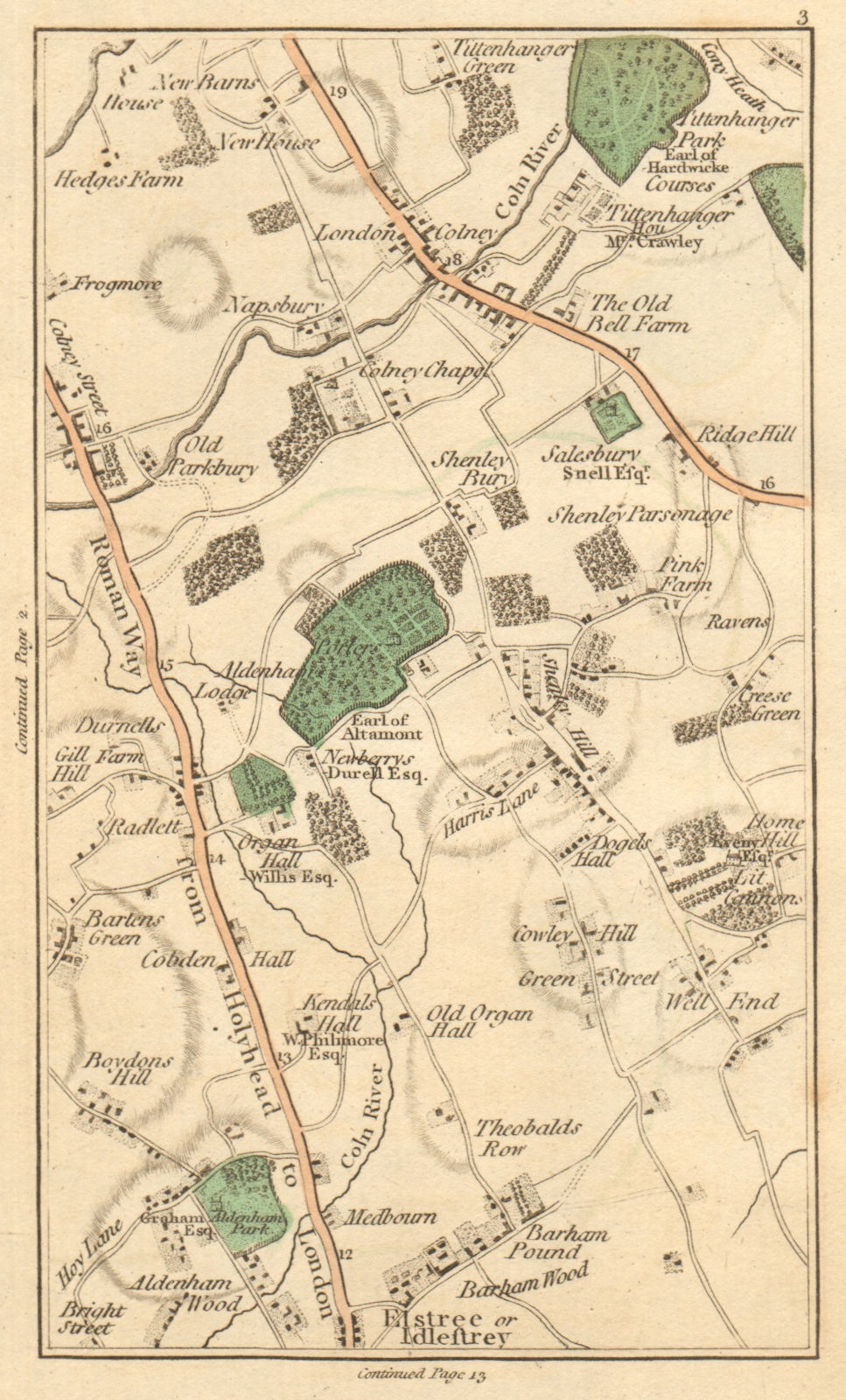 Associate Product BOREHAMWOOD. Elstree,London Colney Street,St Albans,Radlett,Shenley 1811 map