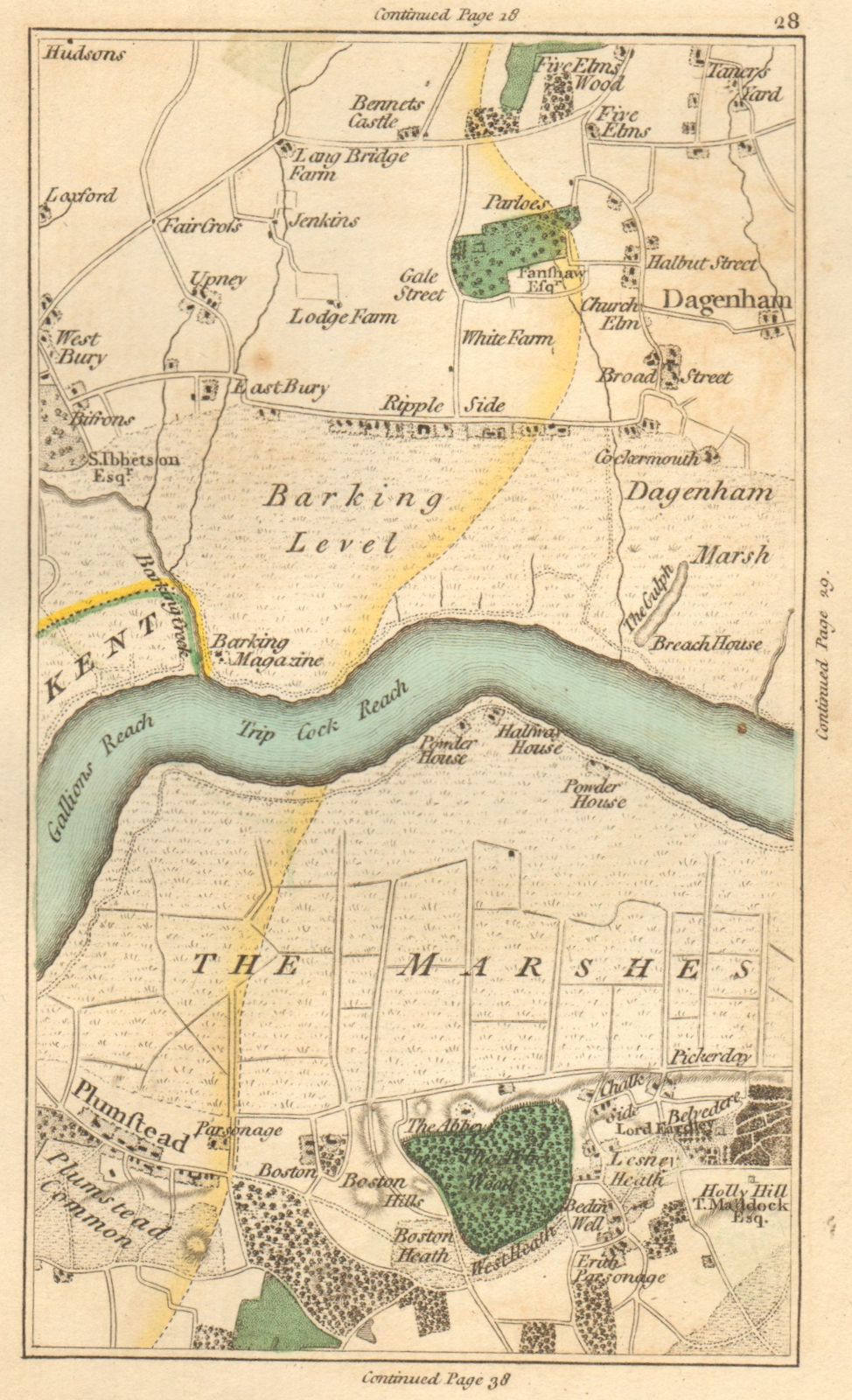 DAGENHAM. Plumstead, Woolwich, Barking, Ilford, Becontree, Thamesmead 1811 map