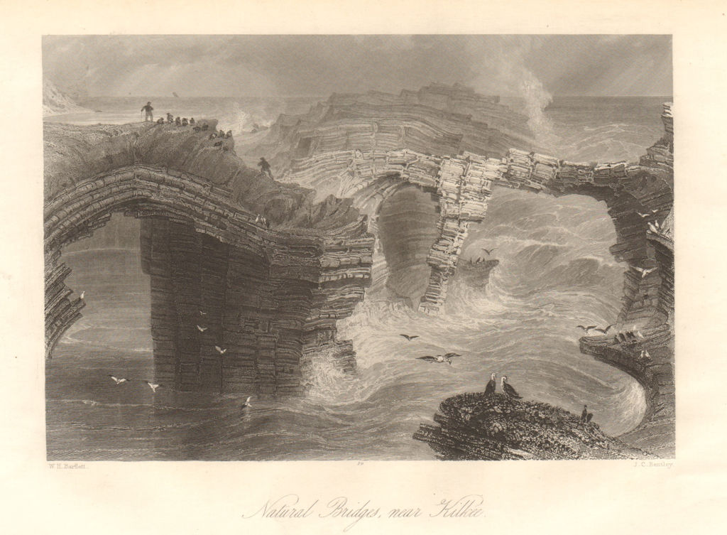 Associate Product Natural Bridges of Ross, near Kilkee, County Clare. Ireland 1843 old print