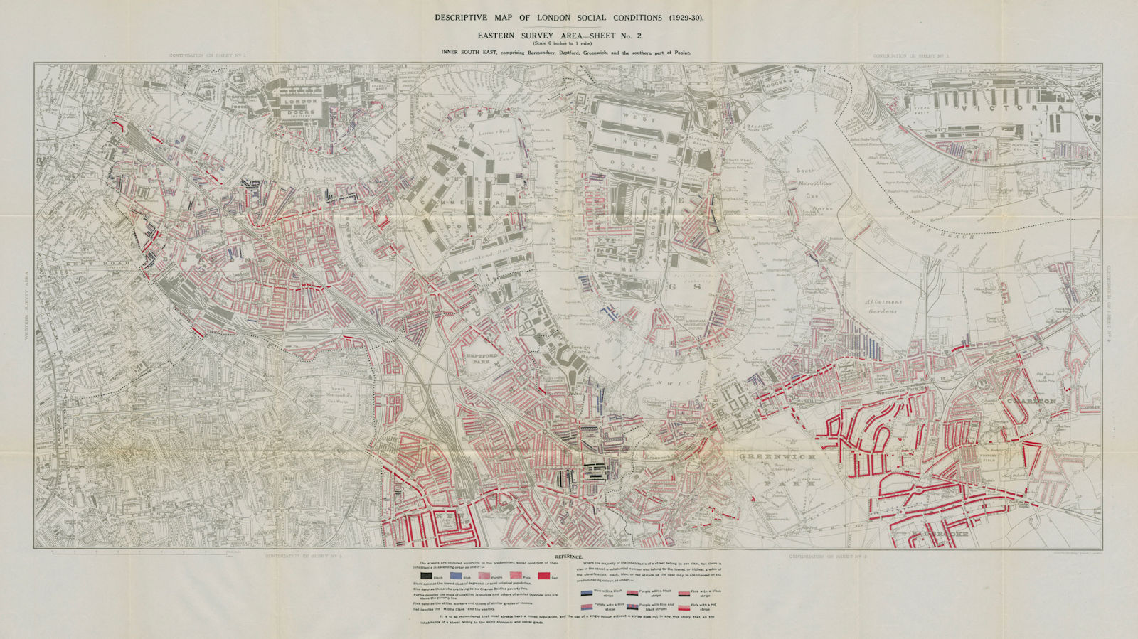 BOOTH/LSE POVERTY MAP Bermondsey Deptford Greenwich Isle of Dogs Docklands 1931