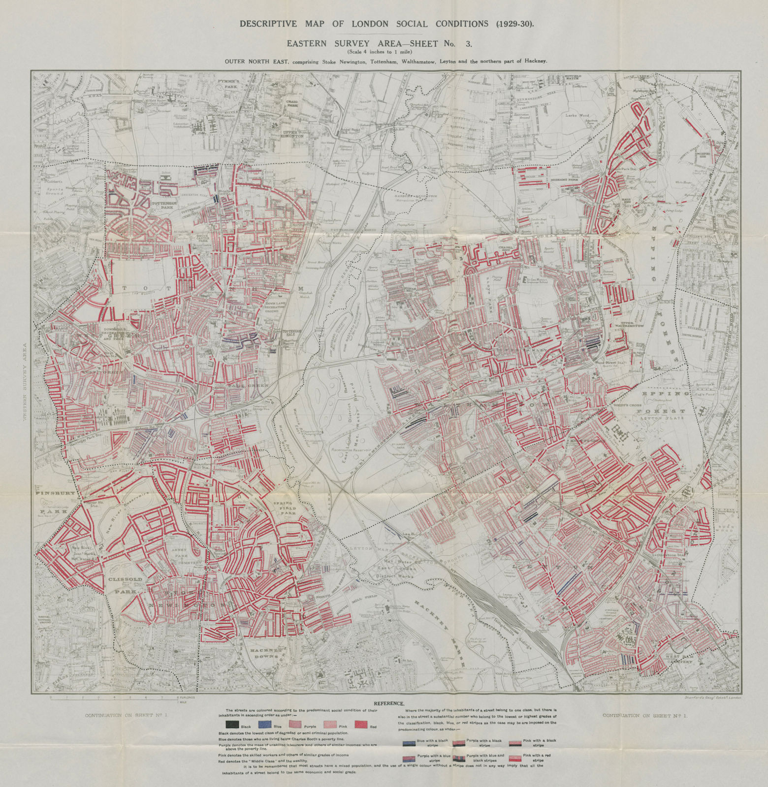 BOOTH/LSE POVERTY MAP Stoke Newington Tottenham Walthamstow Leyton Hackney 1931