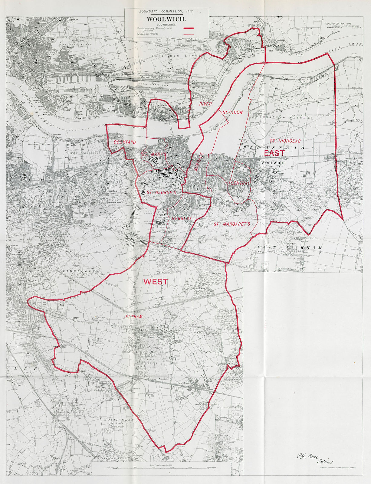 Associate Product Woolwich Parliamentary Borough. Eltham London. BOUNDARY COMMISSION 1917 map