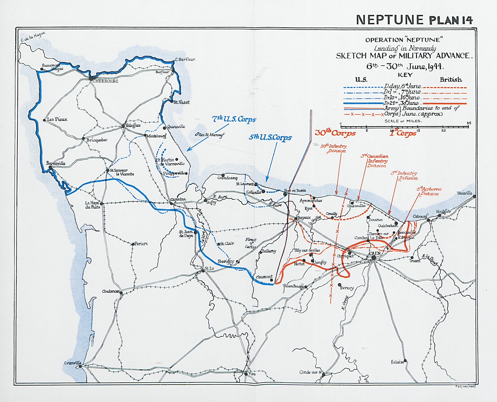 Associate Product Operation Neptune. Normandy Landings. D-Day. Advance 6-30 June 1944 1994 map