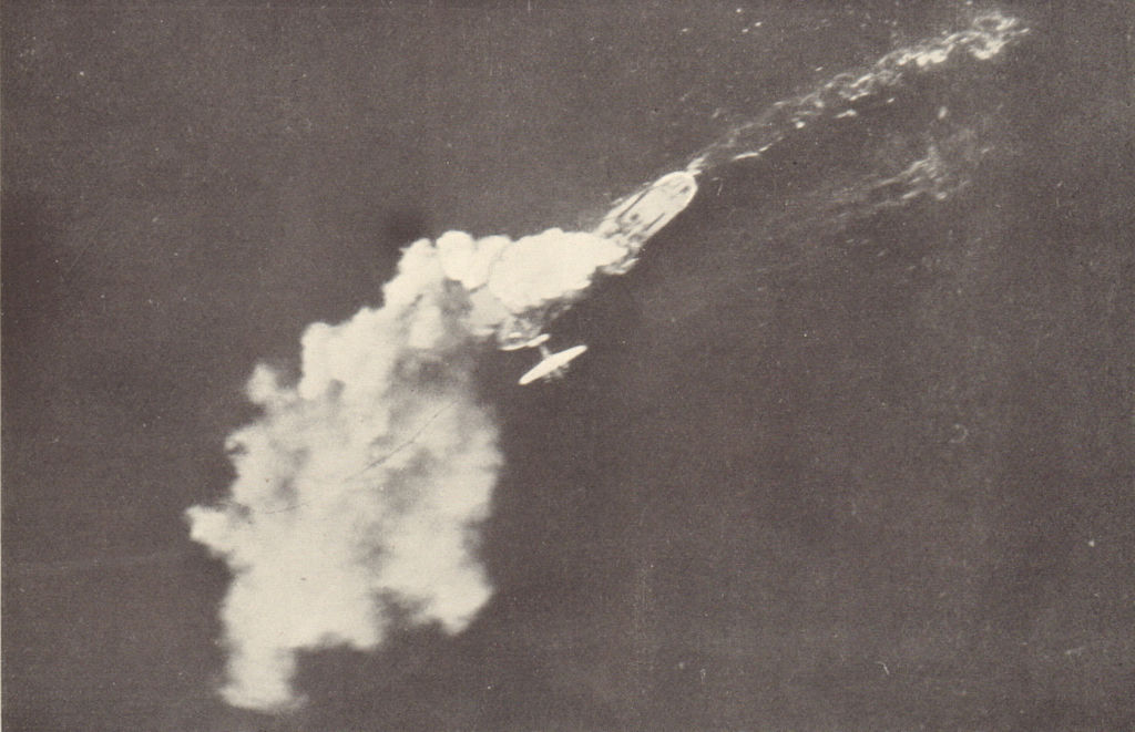 RAF Blenheim attacks merchant vessel off the Norwegian coast. World War 2 1953