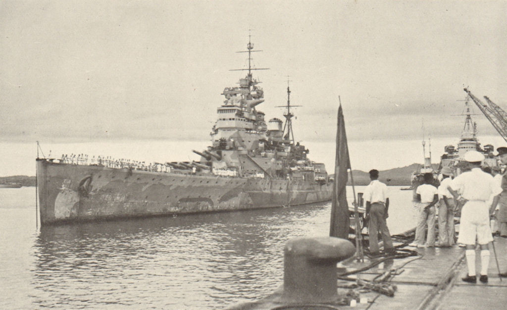 Associate Product Battleship H.M.S. Prince of Wales at Singapore. World War 2. Singapore 1941 1954