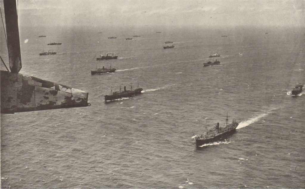 RAF Sunderland guards Atlantic convoy Western Approaches 1942 World War 2 1954