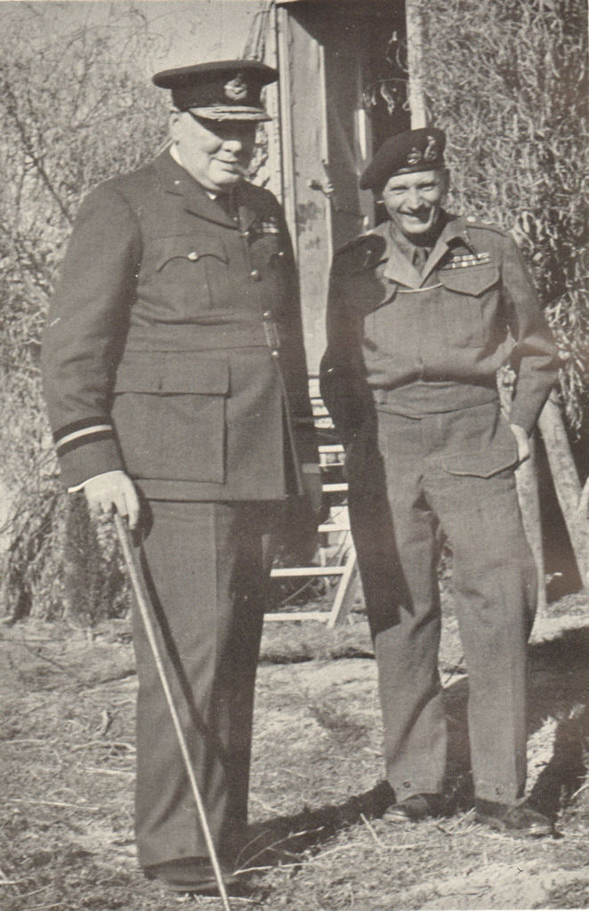 Winston Churchill & General Montgomery at Castel Benito. World War 2. Libya 1954