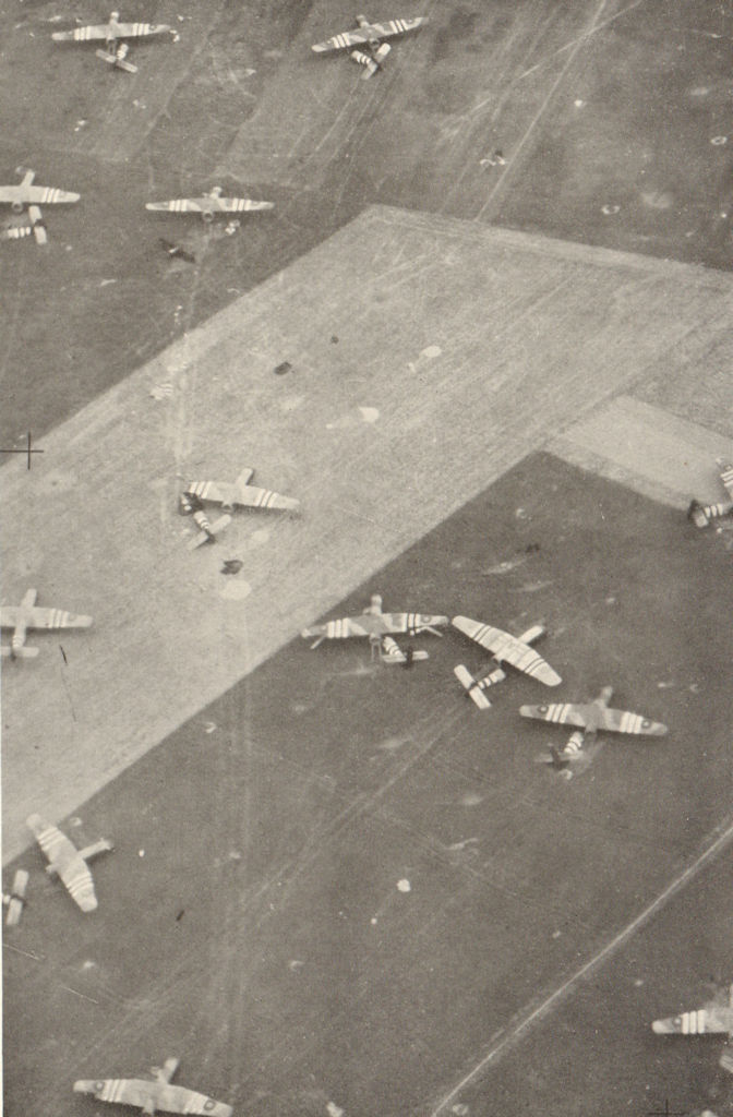 Associate Product RAF Horsa gliders, Normandy after airborne landings. D-Day 1944 World War 2 1954