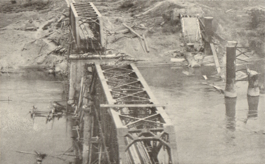 Associate Product Myitnge river rail bridge bombed by RAF Thunderbolts March 1945 WW2 Burma 1954