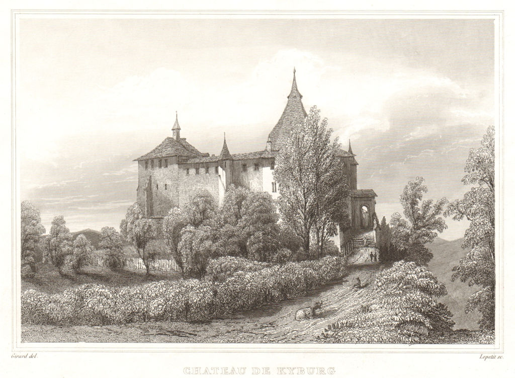 Associate Product Chateau de Kyburg, canton of Zürich. Zurich Zurigo Turitg. Schweiz Suisse 1837