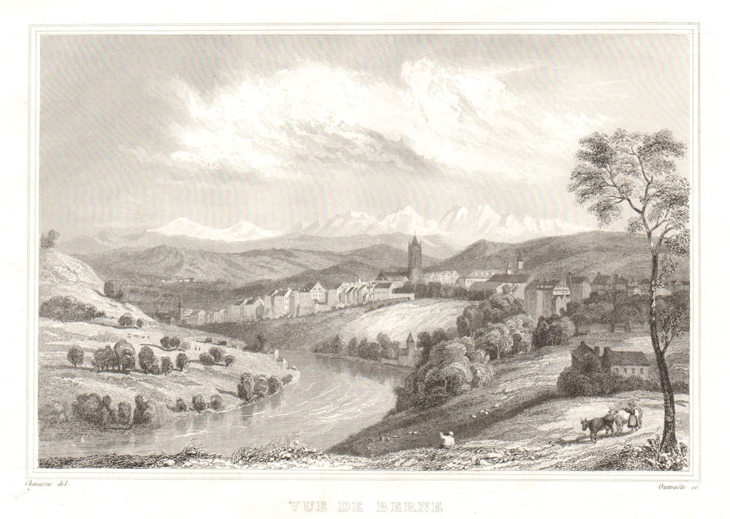 Associate Product Vue de Berne. View of the city of Bern. Berna. Schweiz Switzerland Suisse 1837