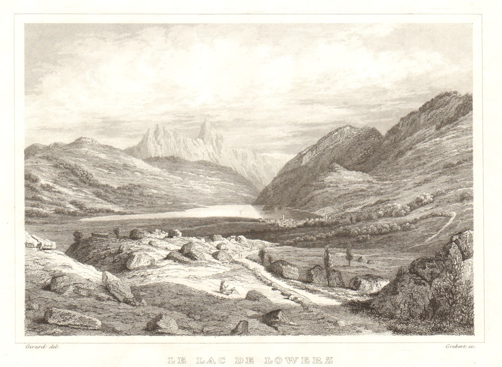 Lac de Lowerz. Eboulement du Ruffiberg 1806, Schwyz. Lauerzersee. Svitto 1837