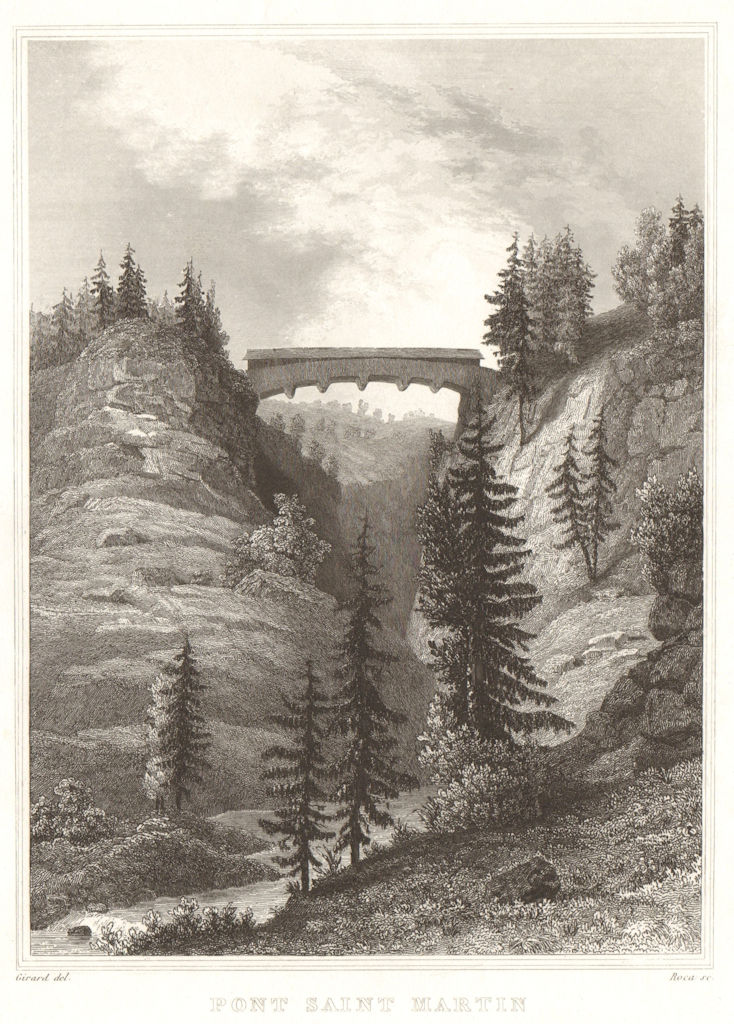 Pont Saint Martin, Saint-Gall. St Gallen San Gallo Son Gagl. Schweiz Suisse 1837