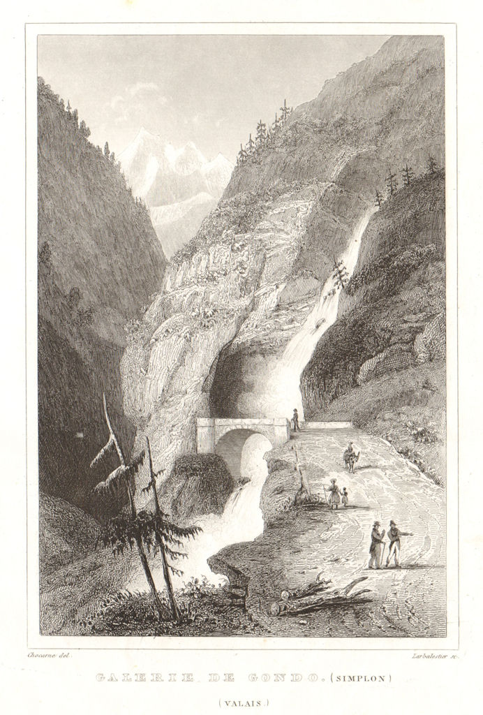 Associate Product Galerie de Gondo, Zwischbergen, Simplon, Valais. Wallis Vallese Vallais 1837
