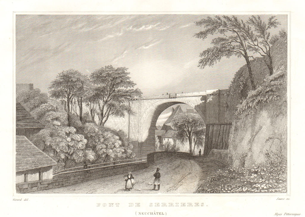 Associate Product Pont de Serrières, Neuchatel. Neuchâtel Neuenburg. Suisse Switzerland 1837