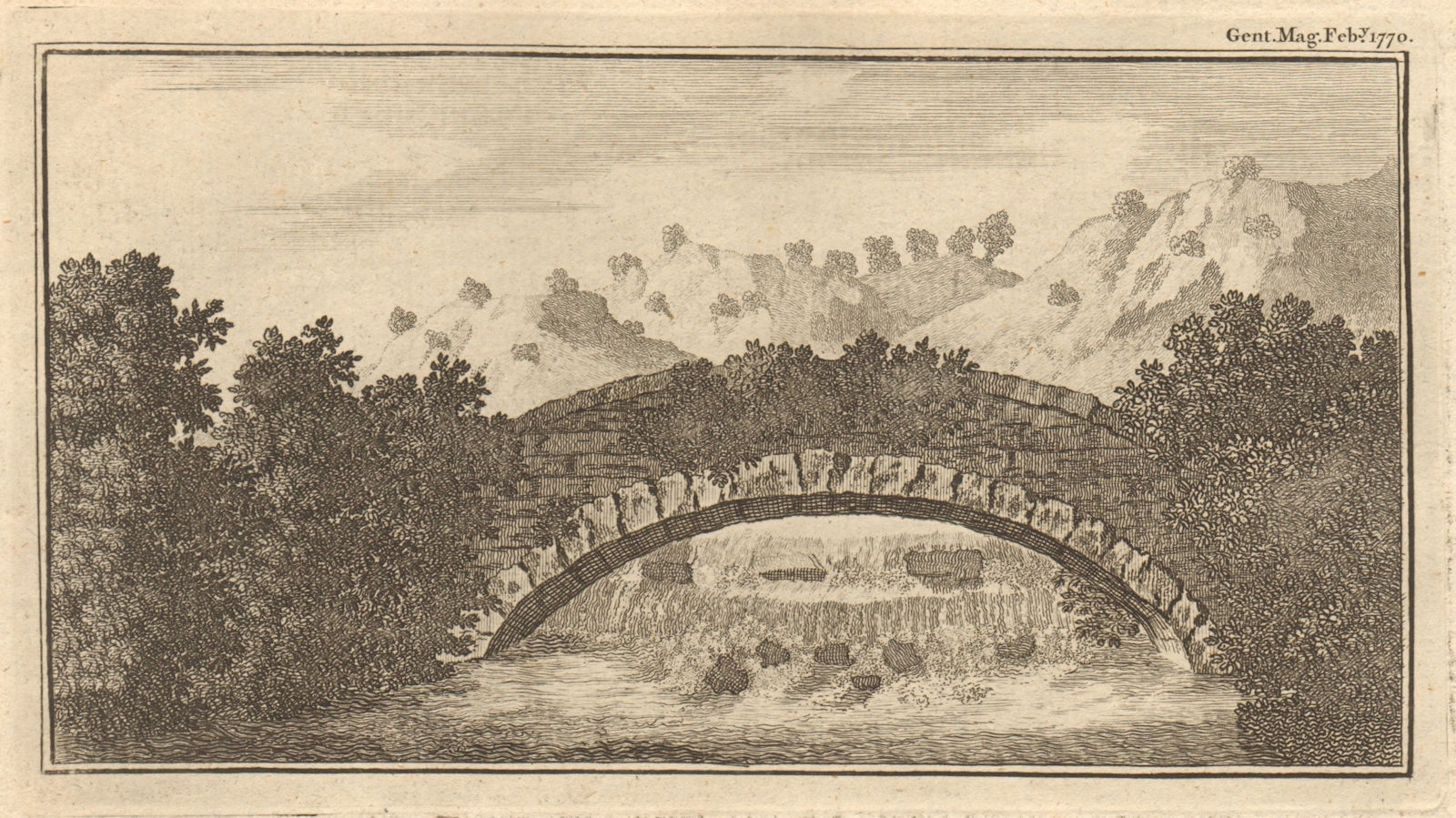 Associate Product Yore Bridge at Aysgarth Falls, on the River Eure, North Yorkshire 1770 print