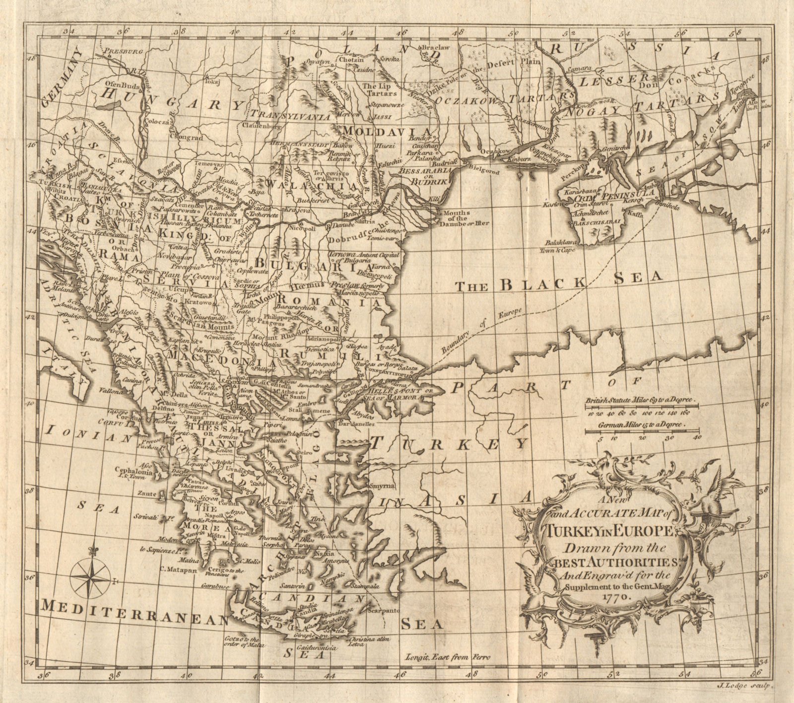 A new & accurate map of Turkey in Europe. Greece Balkans Ukraine. LODGE 1770