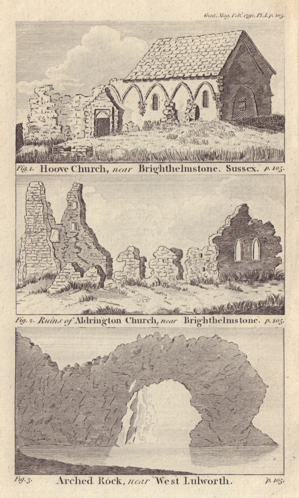 St Andrew's Church, Hove. Aldrington church, Brighton. Durdle Door Lulworth 1792