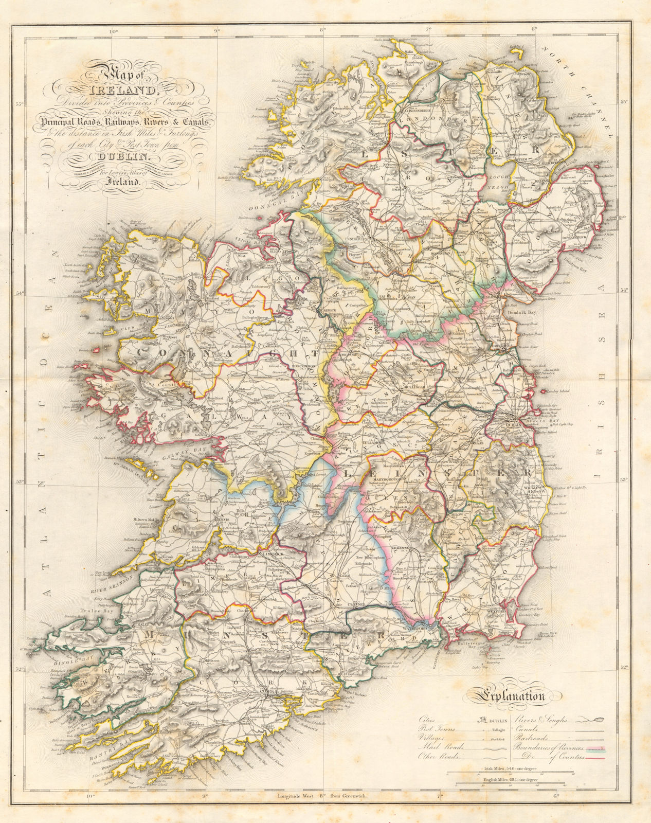"Map of Ireland, divided into provinces & counties…". CREIGHTON/DOWER/LEWIS 1846