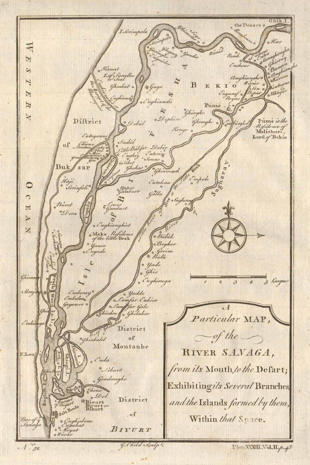 Associate Product River Sanaga (Senegal) from its mouth to the desart. Mauritania. CHILD 1745 map
