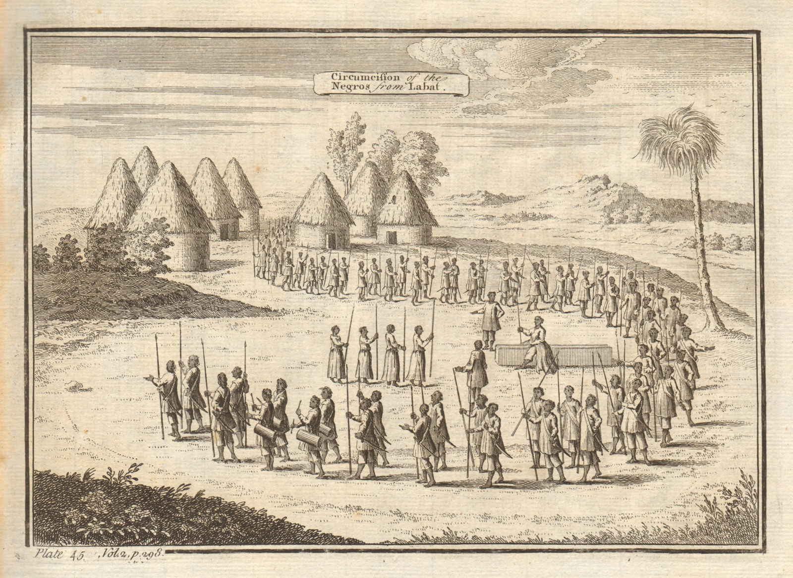 Associate Product Negro circumcision ceremony near St Louis, Senegal. LABAT 1745 old print