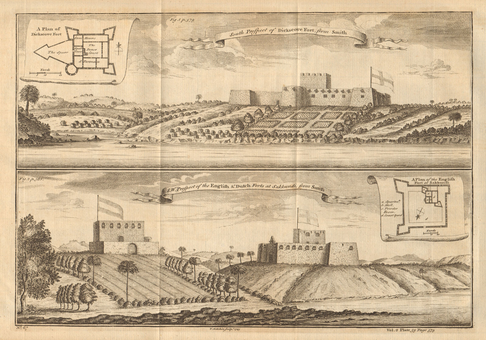 Associate Product Ghana forts. Dixcove/Metal Cross, Princes Town. Sekondi & Orange, Takoradi 1745