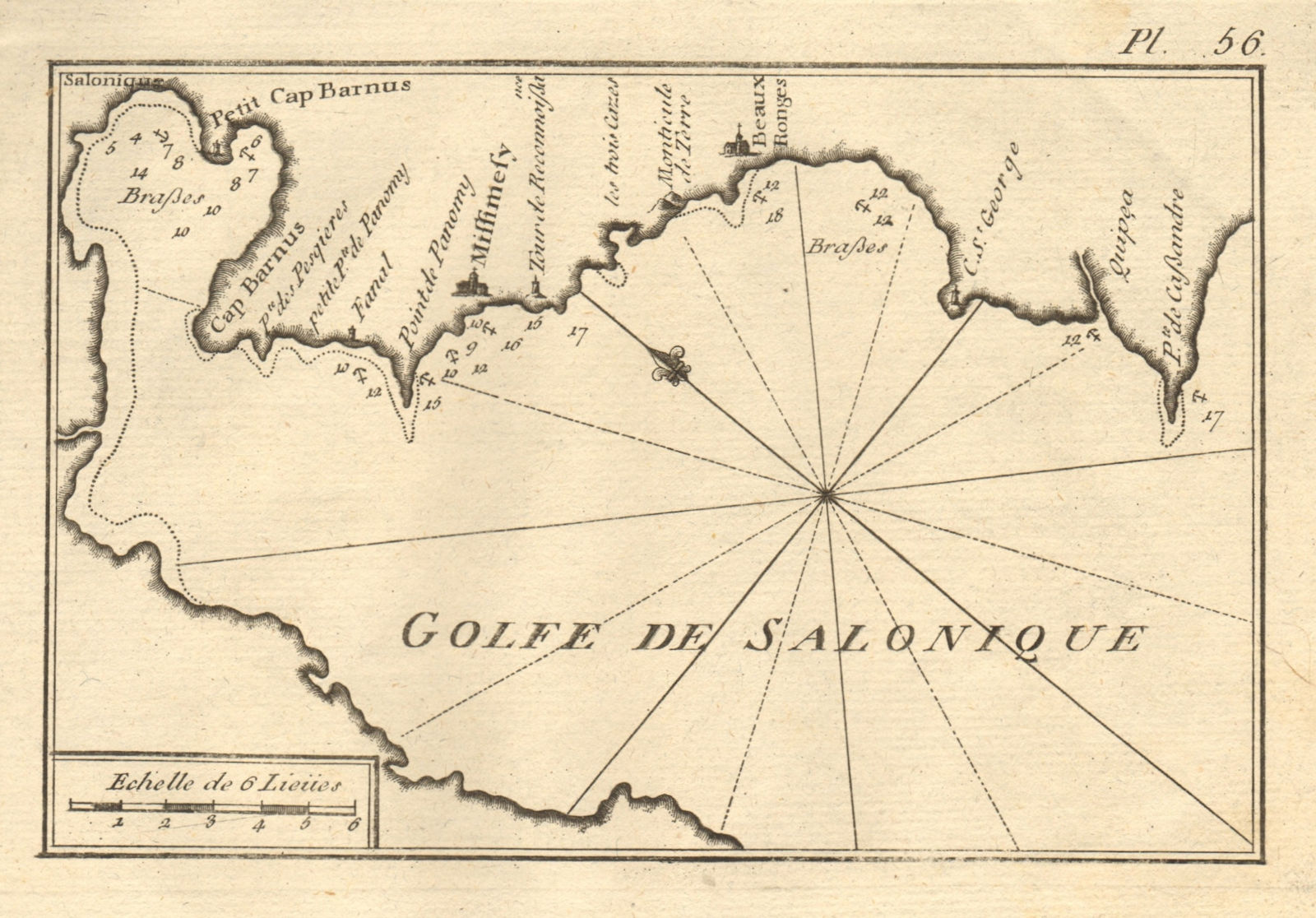Golfe de Salonique. Thermaic Gulf of Salonika. Thessaloniki Greece ROUX 1804 map