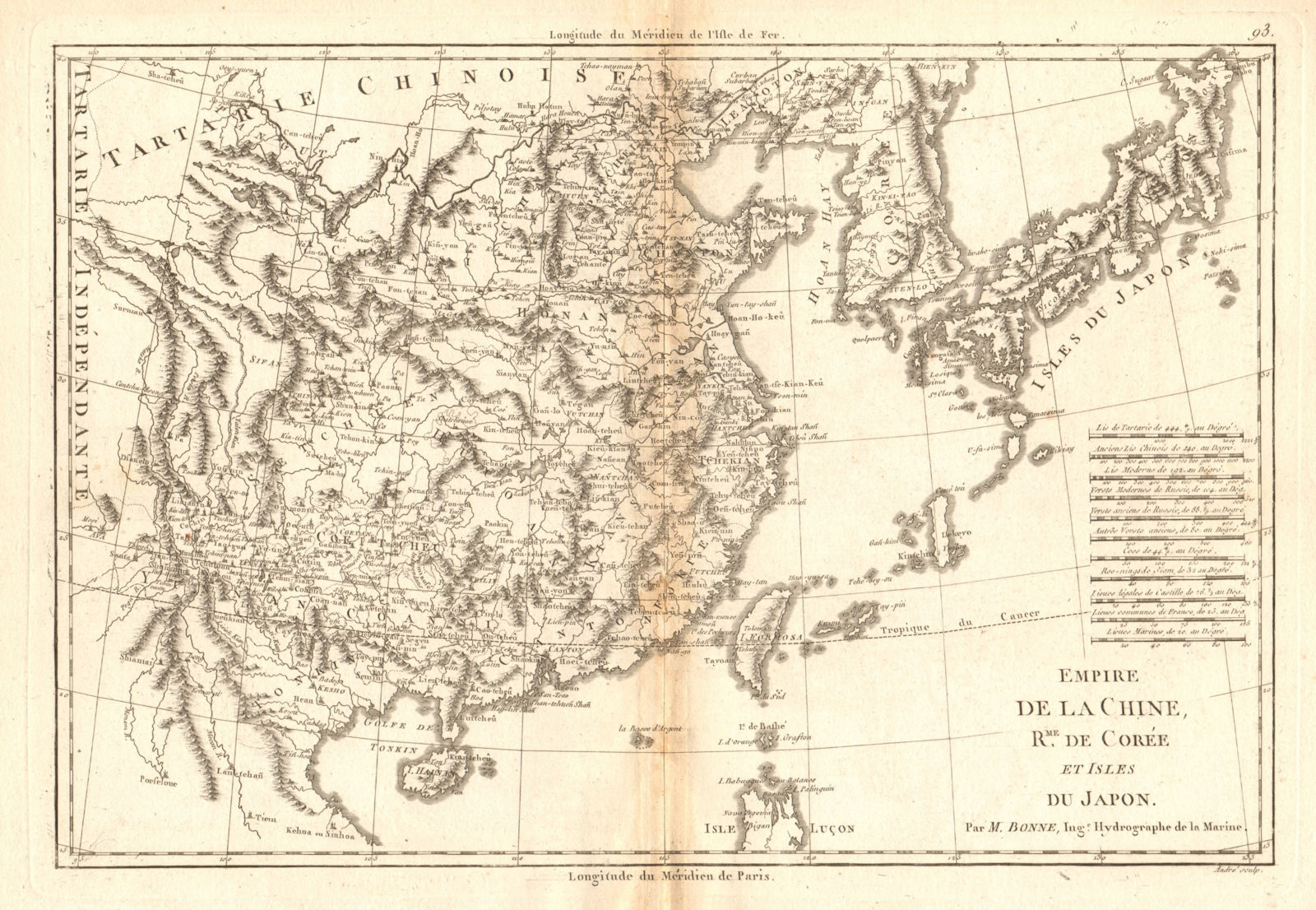 Associate Product Empire de la Chine, Royaume de Corée &… Japon. China Korea Japan. BONNE 1788 map