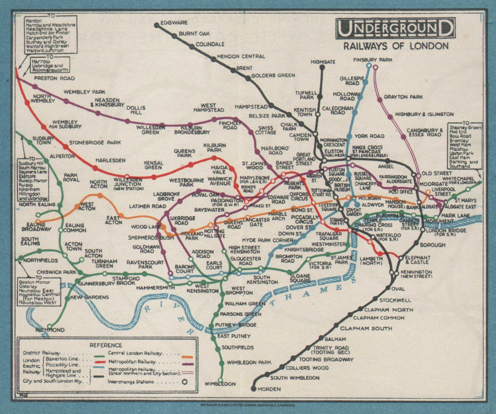 Associate Product LONDON UNDERGROUND tube map plan diagram. Paper edition. STINGEMORE 1928