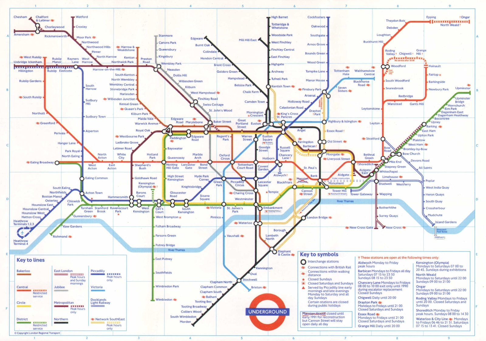 Associate Product LONDON UNDERGROUND tube plan map. DLR under construction Bank - Shadwell 1989