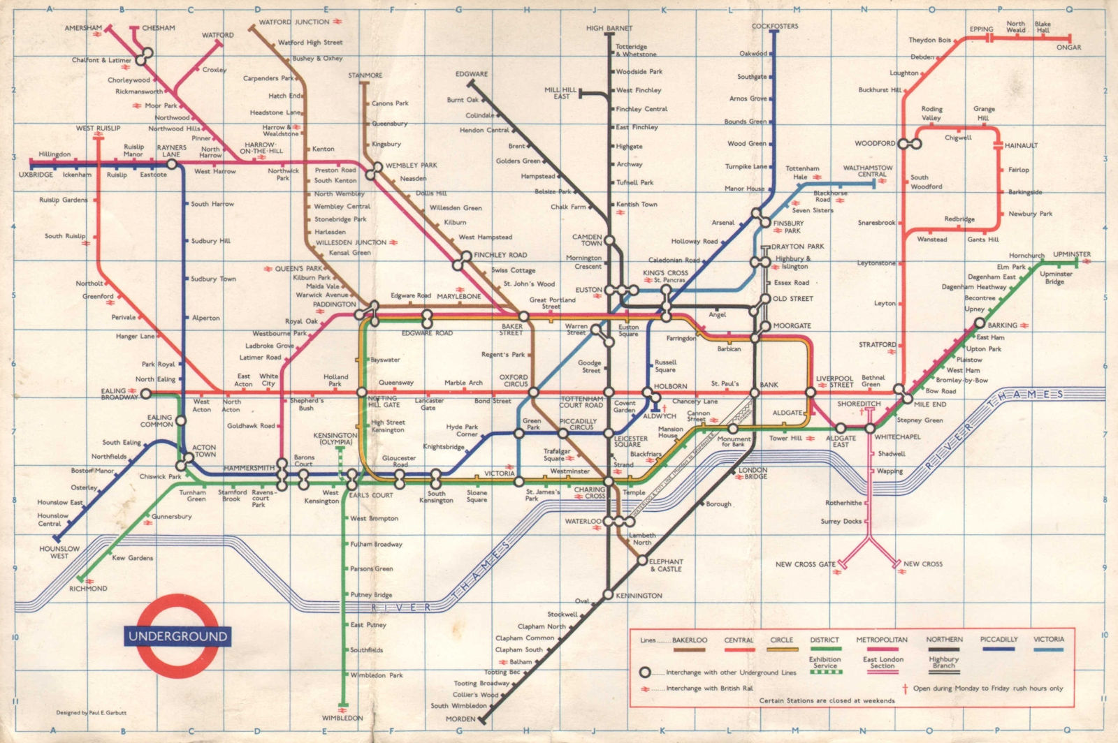 LONDON UNDERGROUND tube map plan. Victoria Line opened to Victoria. GARBUTT 1971