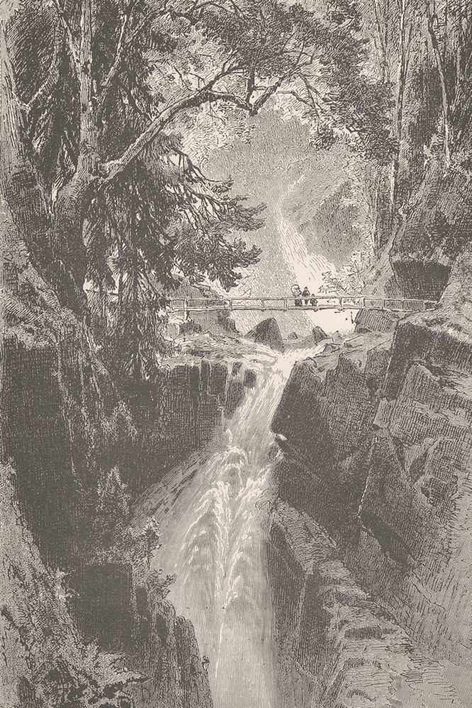 GERMANY. Buttenstein Falls 1903 old antique vintage print picture