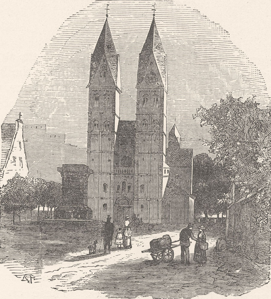 Associate Product GERMANY. Koblenz. Church of St Castor 1903 old antique vintage print picture