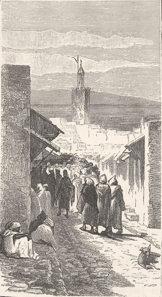 MOROCCO. St of Soc-de-Barra, Tangier 1882 old antique vintage print picture