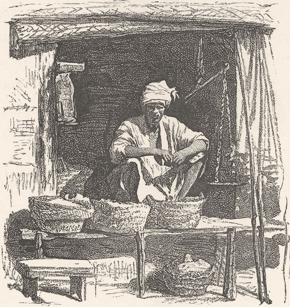 MOROCCO. Moorish shopkeeper 1882 old antique vintage print picture