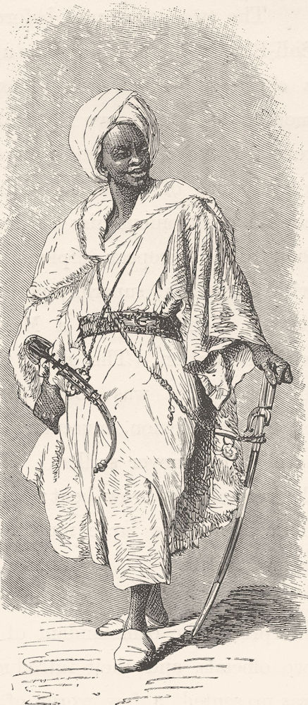 MOROCCO. General Hamed Ben Kasen Buhamei 1882 old antique print picture