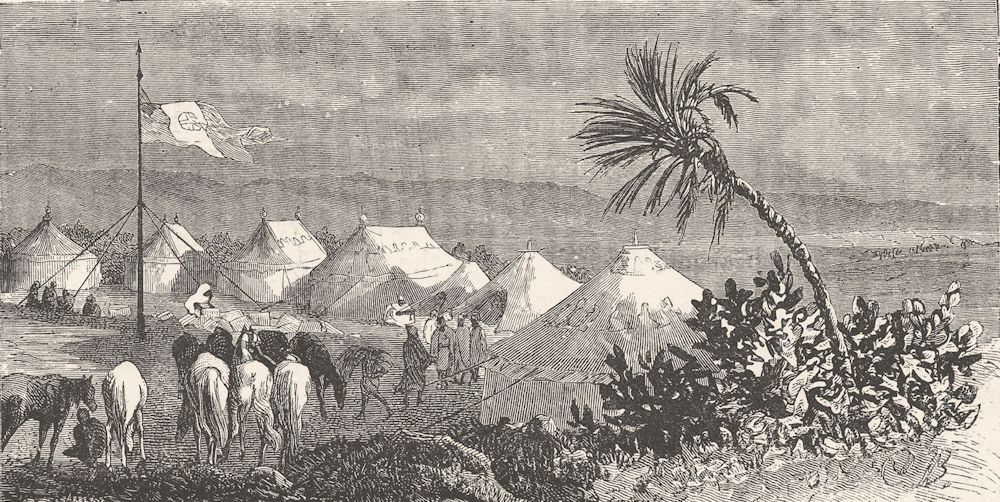 MOROCCO. The encampment 1882 old antique vintage print picture