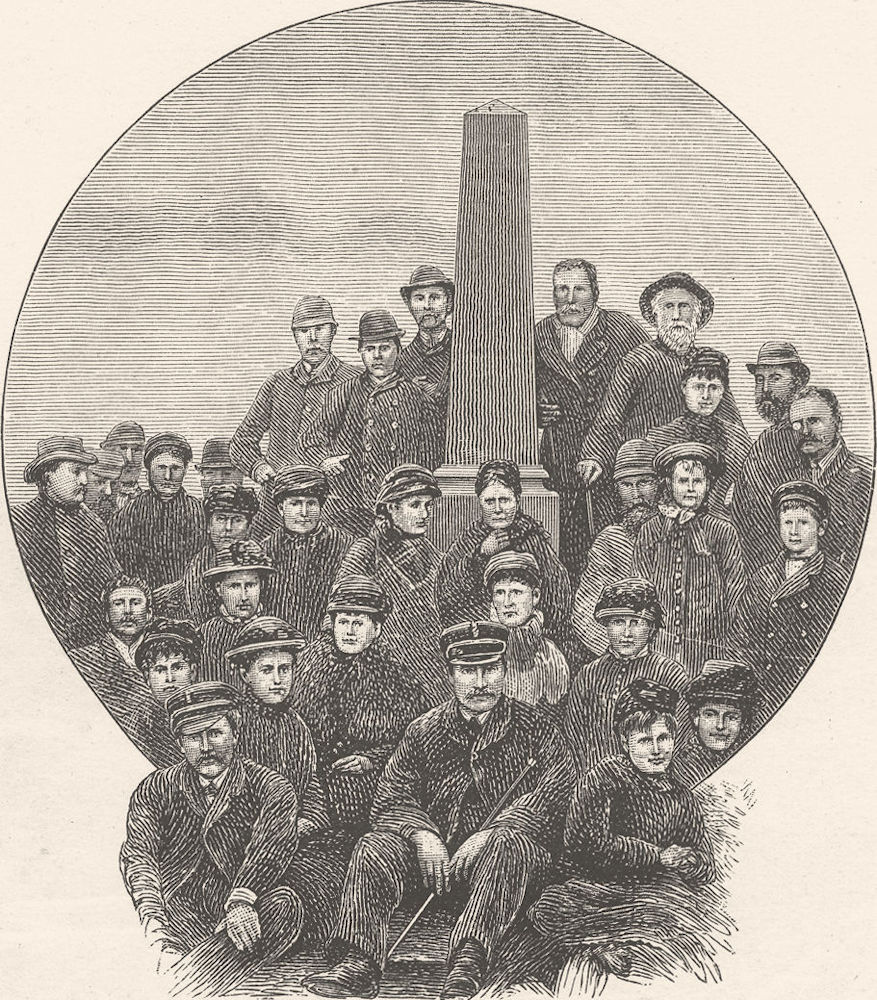 NORTH CAPE. A Group at Midnight June 25 1884. Norway. SMALL 1890 old print