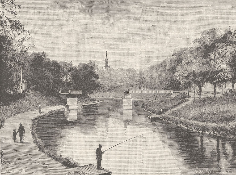 SWEDEN. Gotha Canal, near Motala 1890 old antique vintage print picture