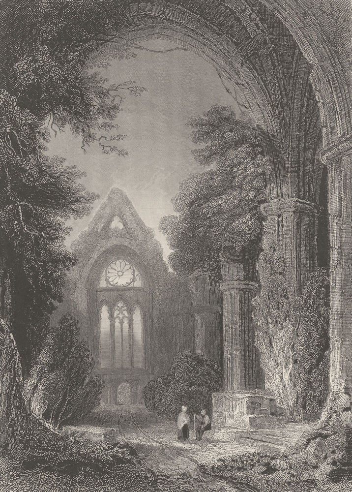 SCOTLAND. Newby Abbey, Dumfrieshire 1836 old antique vintage print picture