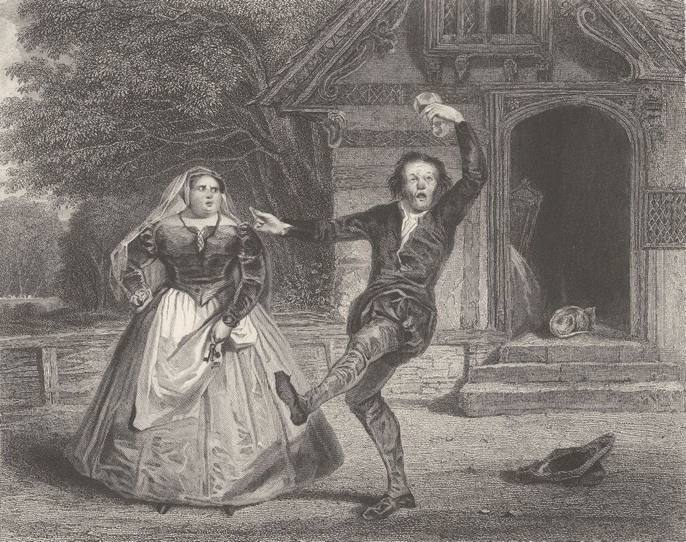 SHAKESPEARE. Chris Sly, hostess. Taming of shrew 1836 old antique print