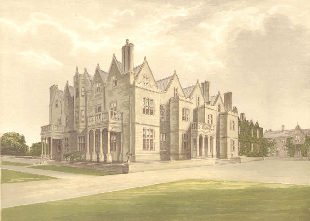 ACTON REYNALD HALL, Shrewsbury, Shropshire (Corbet, Bart) 1894 old print