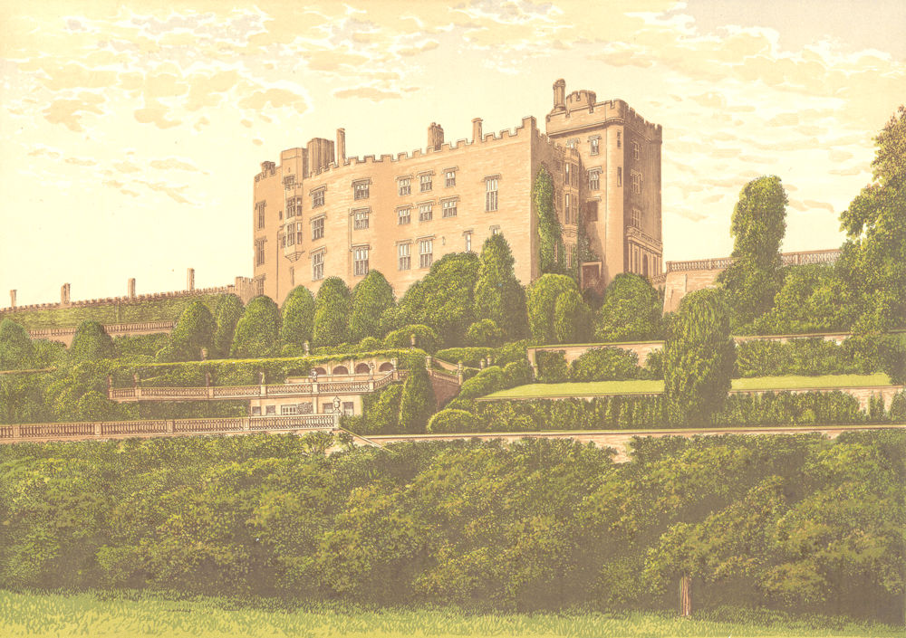 POWIS CASTLE, Welshpool, Montgomeryshire (Earl of Powis) 1894 old print